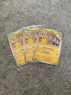 3x Brand New Sealed - Pokemon TCG Pikachu At The Museum Promo Card - Image 1