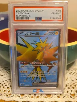 PSA 10 GEM MINT Zapdos Ex 151 Japanese Pokemon Ultra Rare Full Art - Image 1