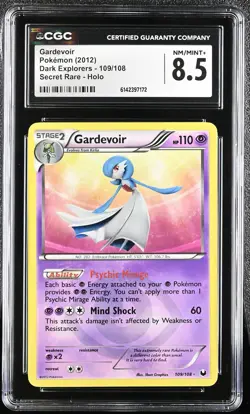 CGC 8.5 NM/MINT+ Gardevoir 109/108 Dark Explorers Secret Rare Holo Pokemon Card - Image 1