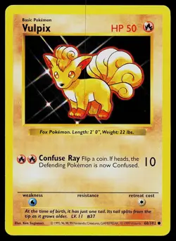 Pokemon Card - Vulpix Base Set (Shadowless) 68/102 Common - Image 1