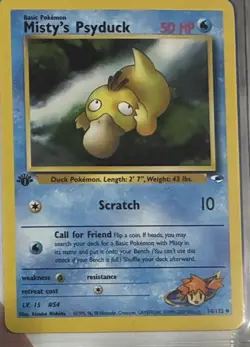 Pokemon Card Misty's Psyduck Gym Heroes 54/132 1st Edition Uncommon - Image 1