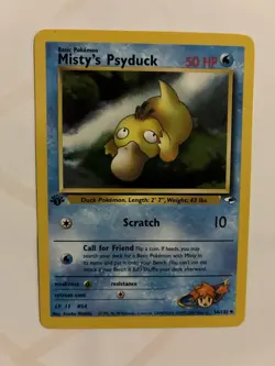 Pokemon Card Misty's Psyduck Gym Heroes 54/132 1st Edition Uncommon - Image 2