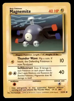 4X Pokemon Card Magnemite Base Set 53/102 LIGHTLY PLAYED Non-Holo Common TCG!!!! - Image 1