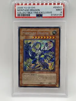 Montage Dragon 2008 PSA 9 MINT Secret Rare CT05-ENS01 Collector Tin Promo Yugioh - Image 2