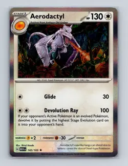 Aerodactyl 142 2023 Pokemon MEW 151 Shinji Kanda Holo Rare Card NM+ (d) - Image 1