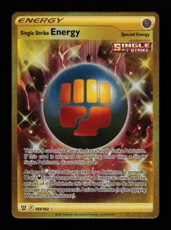 Single Strike Energy 183/163 Holo Secret Rare Battle Styles Pokemon Cards - Image 1