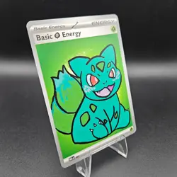Hand-Painted Bulbasaur Art Card 🌿 Custom Pokemon Collectible - Image 3