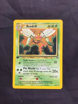 Pokemon Cards: Neo Discovery 1st Edition Rare: Beedrill 18/75 - Image 1