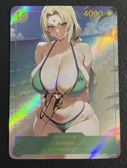 Tsunade Naruto Custom One Piece Anime Holo Waifu Sexy Goddess Doujin Card - Image 1