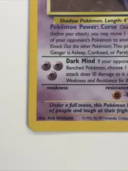 Pokemon Gengar 5/62 Fossil Holo Card 1999 WOTC Unlimited LP - Image 5