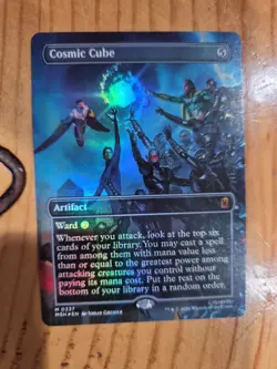 Cosmic Cube Borderless Foil (0337) MTG Marvel Super Heroes Near Mint In Hand - Image 1