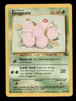 4x Pokemon Card WOTC Exeggcute Jungle 52/64 MODERATELY PLAYED Non-Holo Common!!! - Image 1