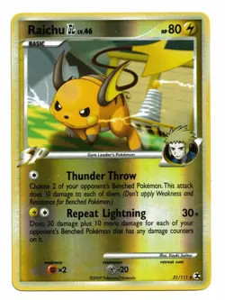 Pokemon Card: Raichu REVERSE HOLO 31/111 Platinum Rising Rivals Set Rare! - Image 1
