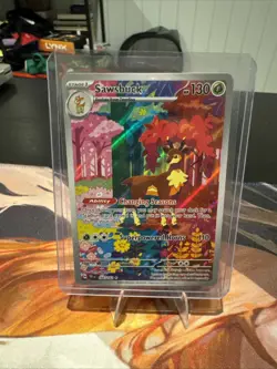 Pokemon TCG Temporal Forces Sawsbuck 166/162 Holo Full Art Illustration Rare NM - Image 1