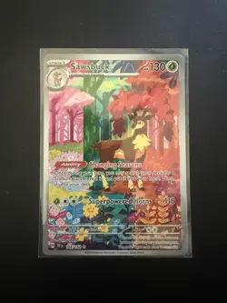 Pokemon TCG Sawsbuck S&V-Temporal Forces Holo Illustration Rare Card 166/162 NM - Image 1