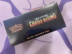 Pokemon TCG CHAOS RISING ETB Factory Sealed New Slight Ding On Plastic See Pics - Image 3