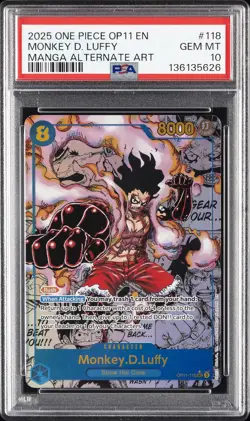 2025 ONE PIECE OP11-A FIST OF DIVINE SPEED #118 MONKEY D. LUFFY PSA 10 - Image 1
