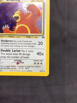 Pokemon Cards: Neo Discovery 1st Edition Rare Holo: Ursaring 15/75 - Image 5