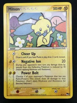 Minun 4/17 Pop Series 3 Rare Pokemon Card TCG LP - Image 1