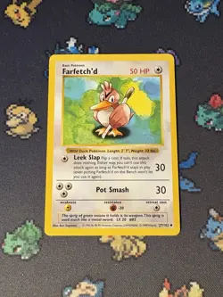 Pokemon Cards Farfetch’d 27/102 Base Set SHADOWLESS WOTC - (LP) - Image 1