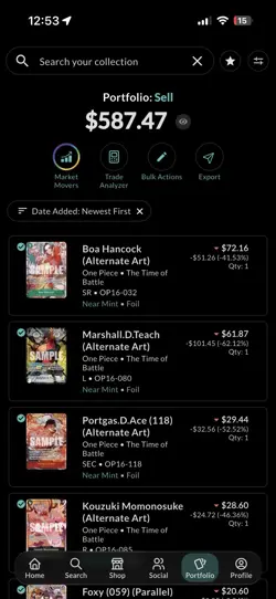 One piece TCG Lot Foil Alt art/SEC/SR - Image 2