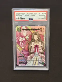 2025 UNION ARENA UEX03BT/CGH CODE GEASS 1 STAR #052 NUNNALLY VI BRITANNIA PSA 10 - Image 1