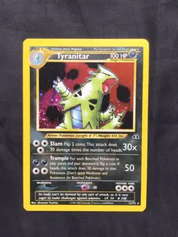 Pokemon Cards: Neo Discovery Rare Holo: Tyranitar 12/75 - Image 1