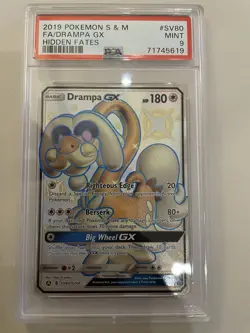Pokemon Sun & Moon Hidden Fates Shiny Vault Card SV80 Drampa PSA 9 - Image 1
