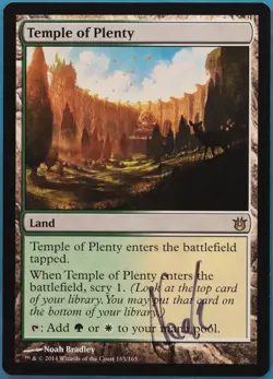 Temple of Plenty Born of the Gods PLD Land Rare SIGNED CARD (452590) ABUGames - Image 1