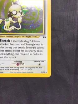 Pokemon Cards: Neo Discovery 1st Edition Rare Holo: Smeargle 11/75 - Image 5