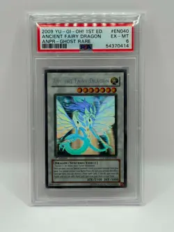 2009 YuGiOh! Ancient Fairy Dragon 1st Ed Ghost Rare ANPR-040 PSA 6 Ex-MT - Image 1