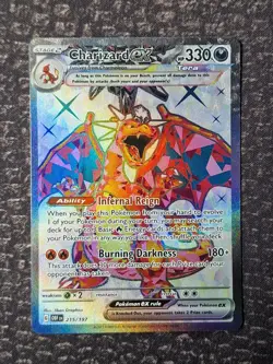Charizard ex 215/197 Sv03: Obsidian Flames Holo English Pokemon Card-NM - Image 1