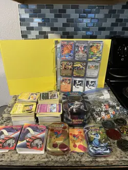 Pokemon Card Collection Lot Binder Holos Charizard GX Tins And Bulk Cards - Image 2