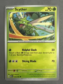 Pokemon TCG * Scarlet & Violet 151 Card * 123/165 Scyther Uncommon * FRESH PK - Image 1