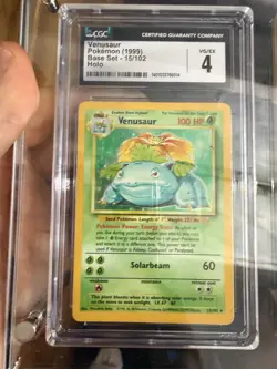 Pokemon Venusaur Holo Card 1999 Base Set Unlimited Edition 15/102 CGC 4 - Image 1