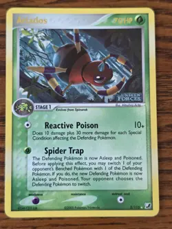 Ariados Reverse Holo Rare STAMP - 2005 Pokemon Card EX Unseen Forces 2/115 - NM - Image 1