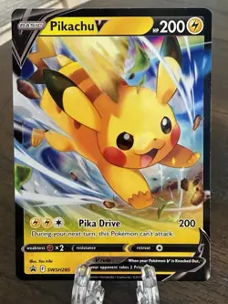 Pikachu V SWSH285 SWSH: Sword & Shield Black Star Promo Card LP/NM - Image 1