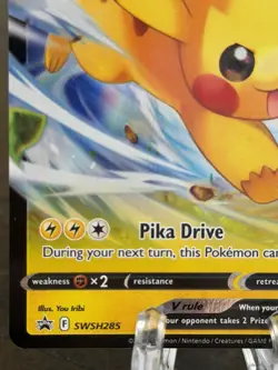 Pikachu V SWSH285 SWSH: Sword & Shield Black Star Promo Card LP/NM - Image 4