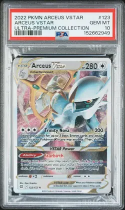 2022 POKEMON ARCEUS VSTAR ULTRA PREMIUM COLLECTION PSA 10 Low POP Metal Card - Image 1
