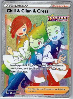 Chili & Cilan & Cress (Secret) 273/264 SWSH08: Fusion Strike - Pokemon Card - NM - Image 1