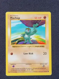 Machop 52/102 Base Shadowless pokemon Card TCG MP - Image 1