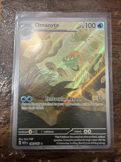 Pokemon TCG Omanyte Scarlet Violet-151 Holo Illustration Rare Card 180/165 NM - Image 1