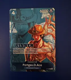 Bandai One Piece CCG Portgas D Ace P-103 Winner Promo Foil English Card - Image 1