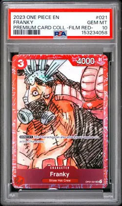2023 ONE PIECE PREMIUM CARD COLLECTION -ONE PIECE FILM RED- #021 FRANKY PSA 10 - Image 1