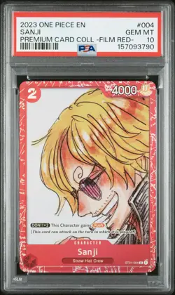2023 ONE PIECE PREMIUM CARD COLLECTION -ONE PIECE FILM RED- #004 SANJI PSA 10 - Image 1