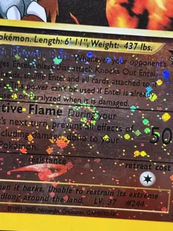 Entei 34 WOTC Black Star Promo - Holo Pokemon Card NM - SWIRL - Image 2