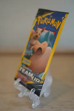 7.61g Pokemon TCG Team Up Mini Booster Pack 3 Card Snorlax Eevee Art Sealed - Image 3