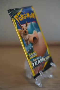 7.61g Pokemon TCG Team Up Mini Booster Pack 3 Card Snorlax Eevee Art Sealed - Image 4
