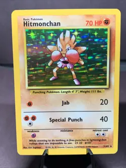 Pokemon TCG Base Set Lot - 2 Card Holo Rare Hitmonchan & Poliwrath 1999 VTG WOTC - Image 2