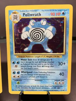 Pokemon TCG Base Set Lot - 2 Card Holo Rare Hitmonchan & Poliwrath 1999 VTG WOTC - Image 3